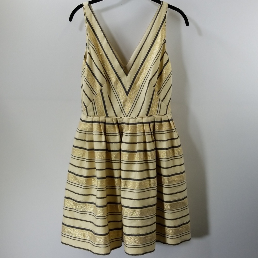 J. Crew Striped V-neck A-line Dress Size 6